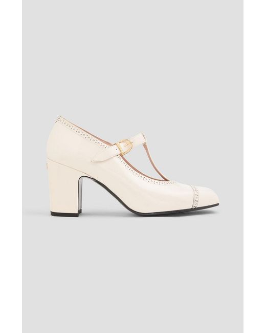 Bally White Elaile 75 Leather Mary Jane Pumps