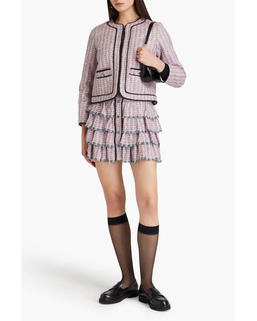 Maje Pink Metallic Tweed Jacket