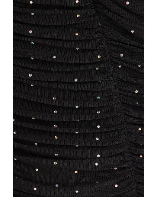 ROTATE BIRGER CHRISTENSEN Black Crystal-embellished Tulle Midi Dress