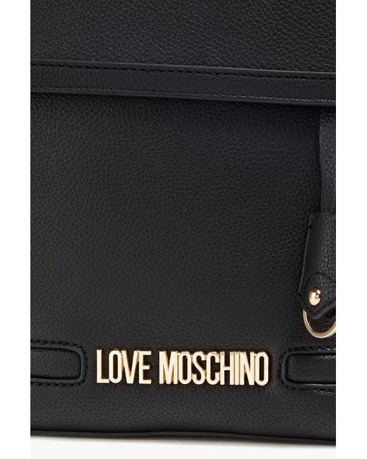 Love Moschino Black Faux Pebbled-leather Backpack