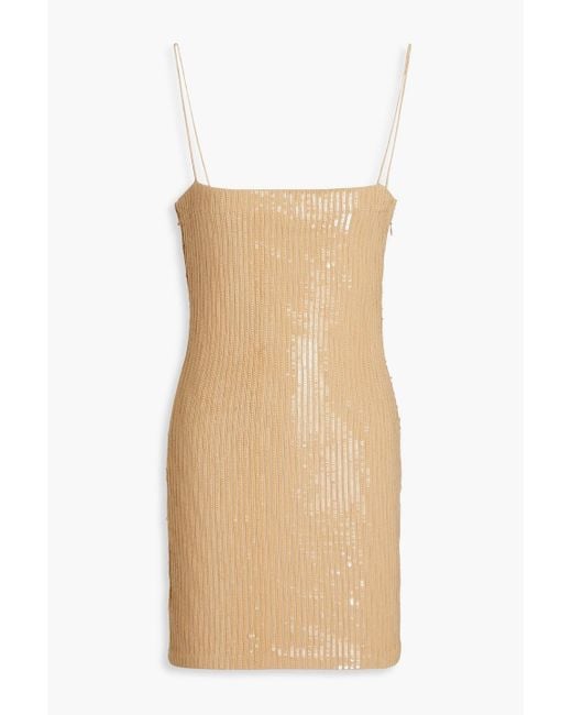 retroféte Natural Slater Sequined Stretch-cotton Tulle Mini Dress