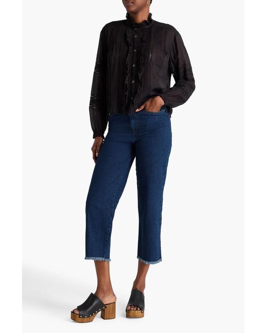 Isabel Marant Blue Naliska Cropped High-Rise Tapered Jeans