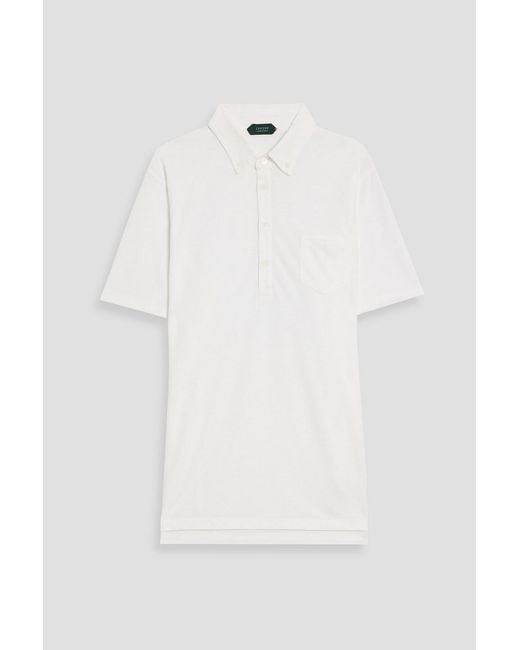 Slowear White Zanone Cotton-Jersey Polo Shirt for men