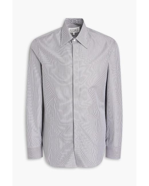 Maison Margiela Gray Striped Cotton-poplin Shirt for men