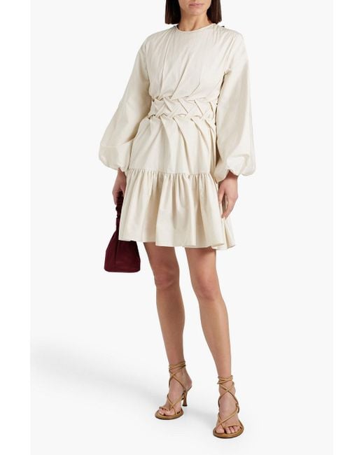 Roksanda Natural Ezek Woven Cotton-poplin Mini Dress