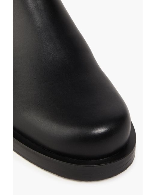 Stuart Weitzman Black Microstretch And Leather Ankle Boots