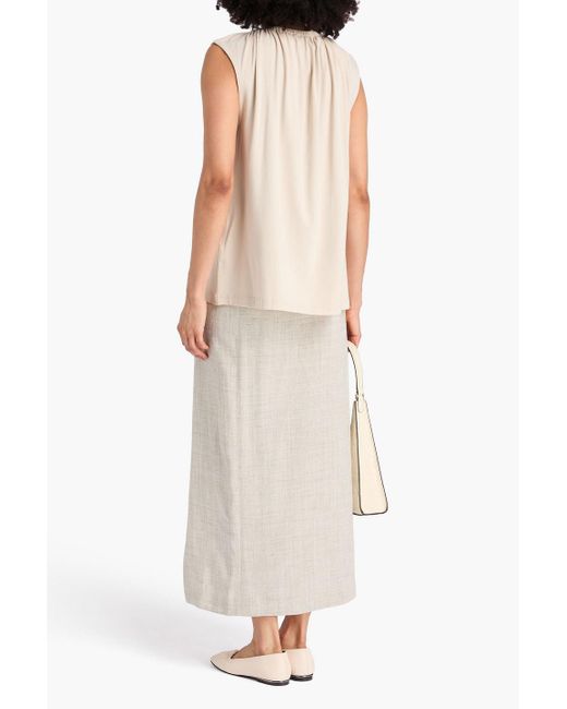 Totême  Natural Gathered Stretch-jersey Top