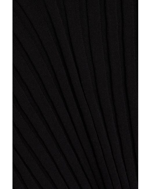 Ba&sh Black Crystal-embellished Ribbed-knit Top