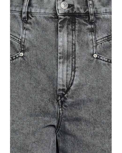 Isabel Marant Gray Dileskoa Acid-wash High-rise Straight-leg Jeans