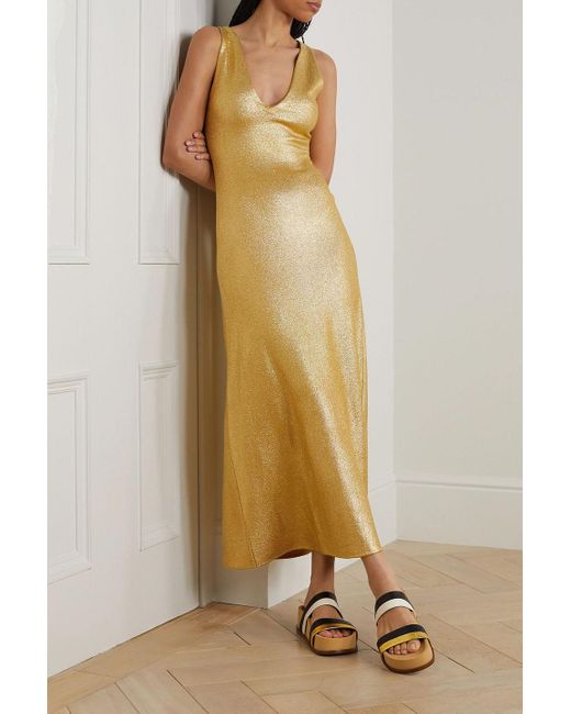 Gabriela Hearst Yellow Maxikleid "melitta" aus merinowolle mit -effekt