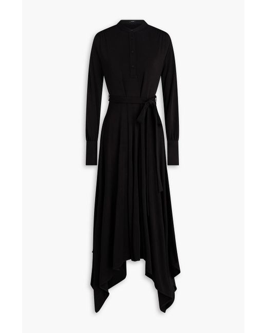 Joseph Black Flandre Gathered Jersey Maxi Dress