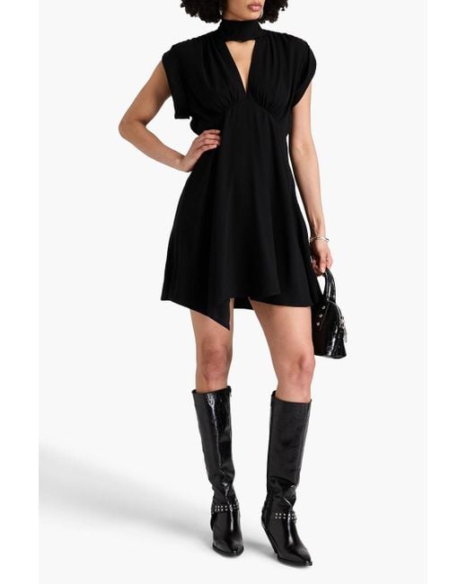 IRO Black Cutout Crepe Mini Dress
