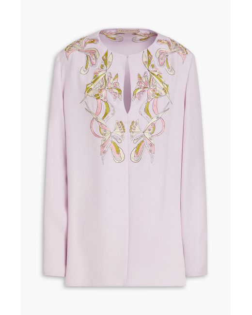 Emilio Pucci Pink Embellished Silk-cady Kaftan