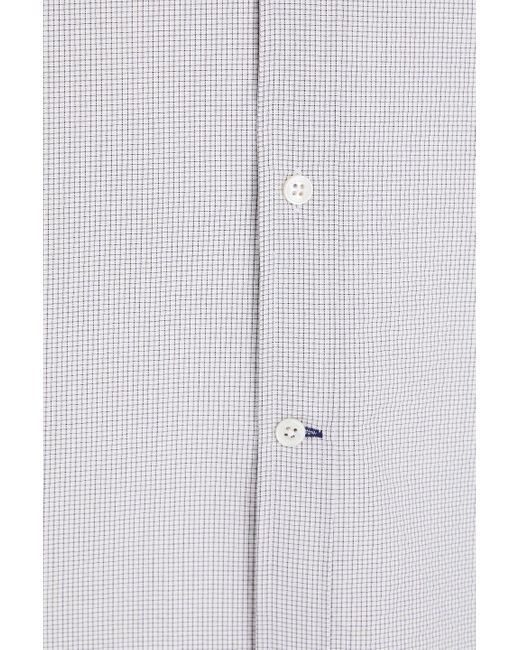 Dunhill White Checked Cotton-seersucker Shirt for men
