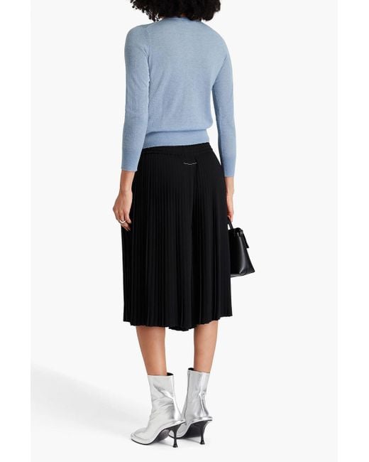MM6 by Maison Martin Margiela Black Pleated Crepe De Chine Culottes