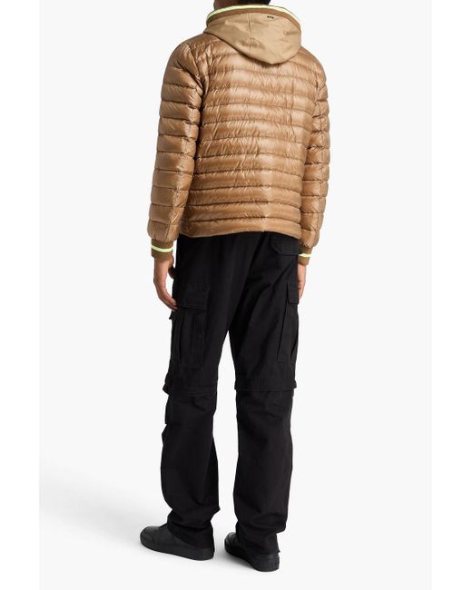 Herno Brown Quilted Shell Hooded Jacket for men