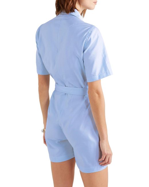 Giuliva Heritage Blue The Sienna Belted Cotton Oxford Playsuit
