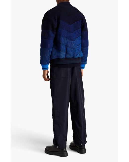 Missoni Blue Quilted Dégradé Bouclé-knit Bomber Jacket for men