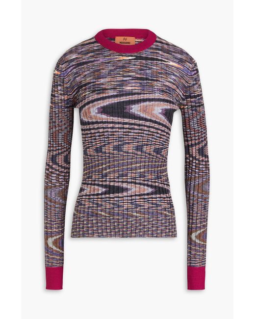 Missoni Red Ribbed Cashmere And Silk-blend Sweater
