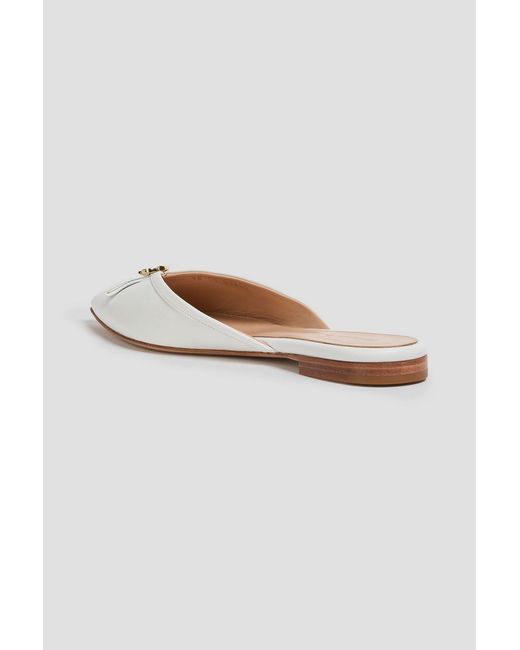 Gianvito Rossi White Ribbon Leather Mules