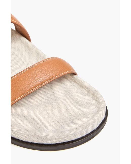 Totême Brown Pebbled-Leather Sandals