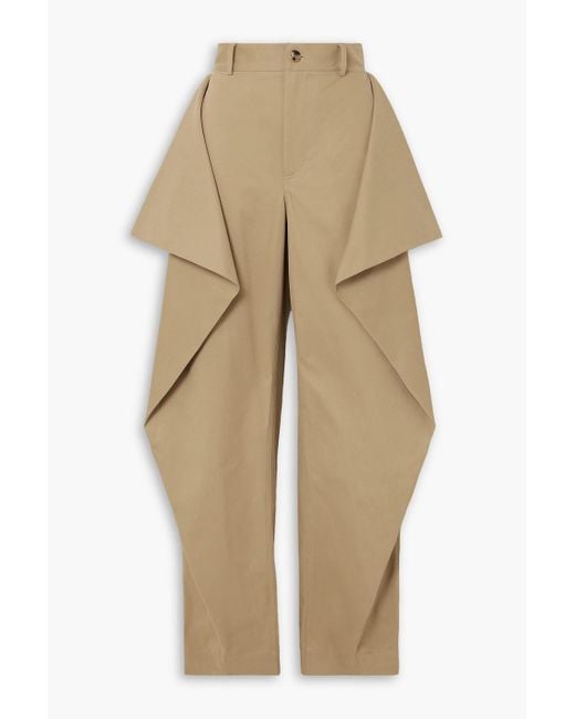 【送料&関税込】J.W. Anderson Pants In Beige Cotton JW Anderson Kite Draped Cotton-blend Twill Tapered Pants in