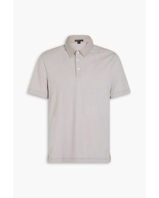 James Perse Gray Cotton-Jersey Polo Shirt for men