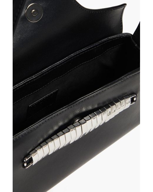 Elleme Black Eva Baguette Embellished Leather Shoulder Bag