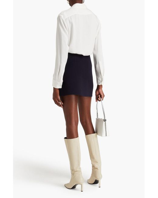 Theory Blue Wool And Cashmere-blend Felt Mini Skirt
