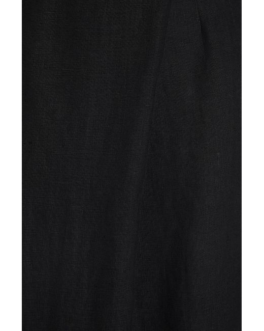 Mara Hoffman Black Sunja Wrap-effect Hemp Midi Skirt
