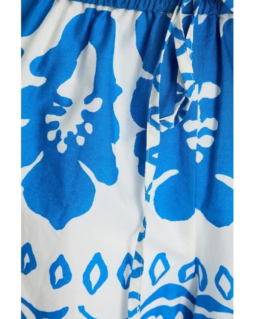 Sandro Blue Printed Cotton Shorts