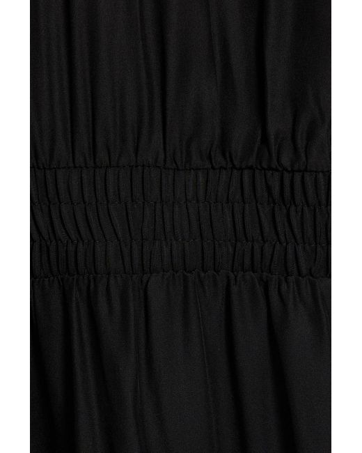 ATM Black Silk-crepe Wide-leg Jumpsuit