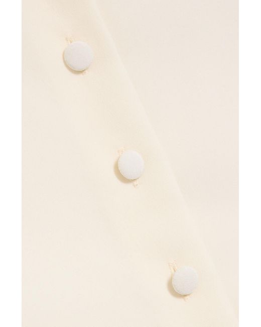 FRAME Natural Lace-Trimmed Silk Crepe De Chine Blouse