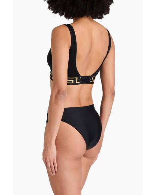 Versace Black Stretch-Cotton Jersey Triangle Bra