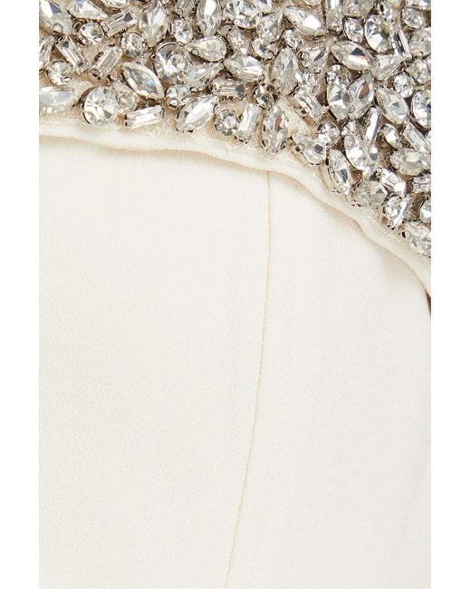 Jonathan Simkhai Natural Angelita Crystal-embellished Crepe Top