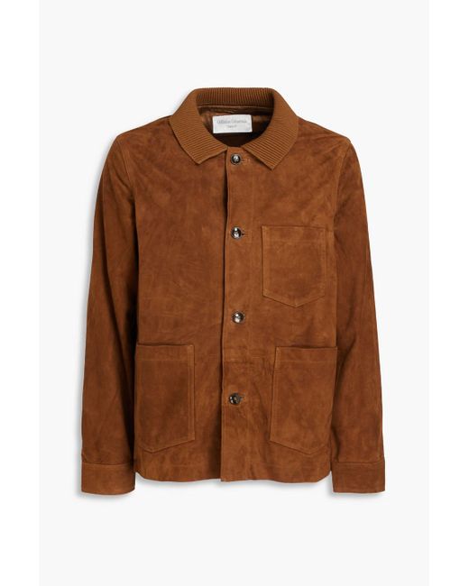 Officine Generale Hemd aus baumwollpopeline mit floralem print in Brown für Herren