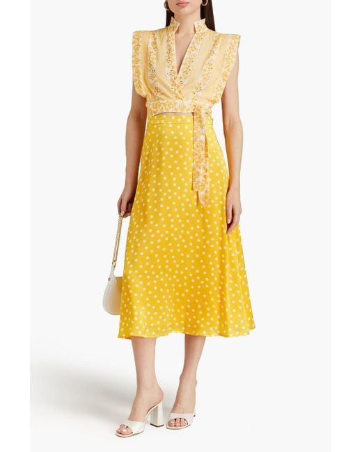 Claudie Pierlot Yellow Broderie Anglaise Cotton Top