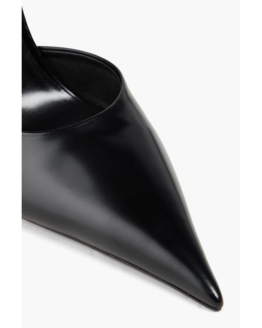 Versace White Pinpoint Spiked Leather Pumps