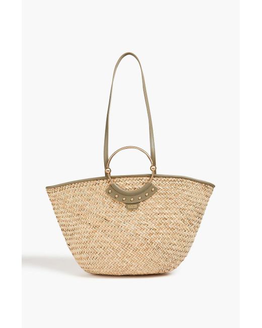 Claudie Pierlot Natural Amily Studded Straw Tote