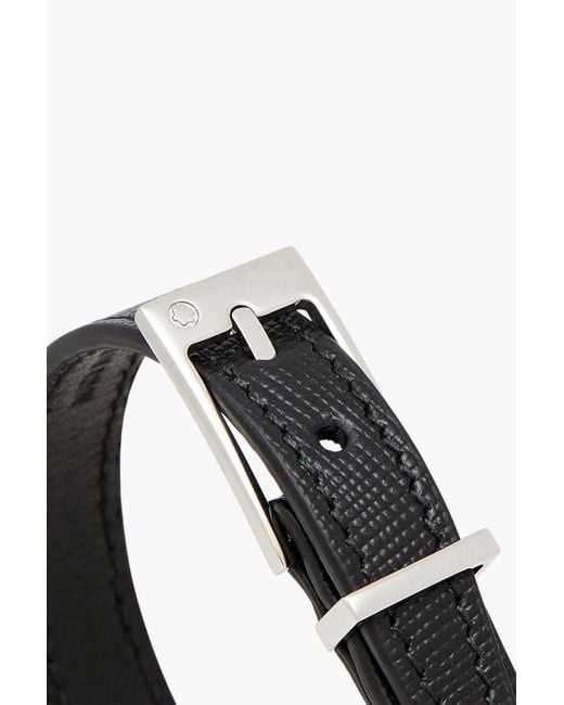 Montblanc Black Leather Bracelet for men