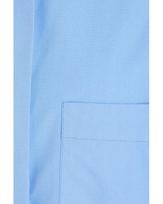 Loulou Studio Blue Evora Cotton Mini Shirt Dress