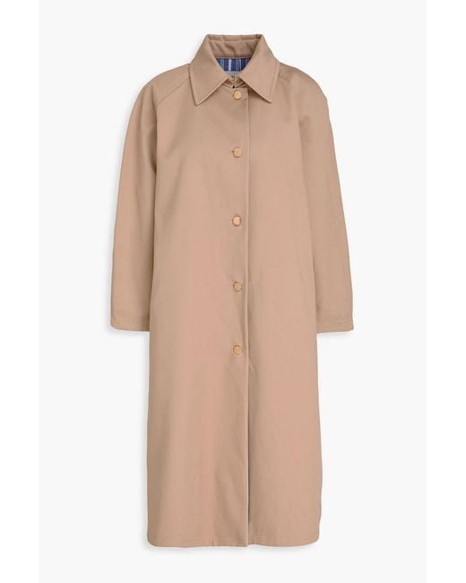 Claudie Pierlot Natural Cotton-Blend Gabardine Coat