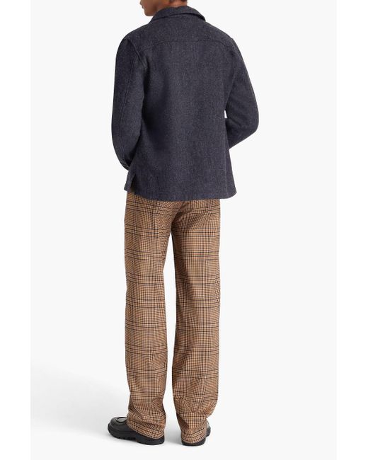 Sandro Blue Brushed Wool-twill Jacket for men
