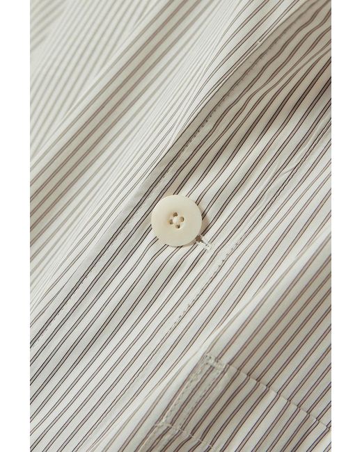 Lemaire White Pyjama Striped Cotton-Poplin Shirt