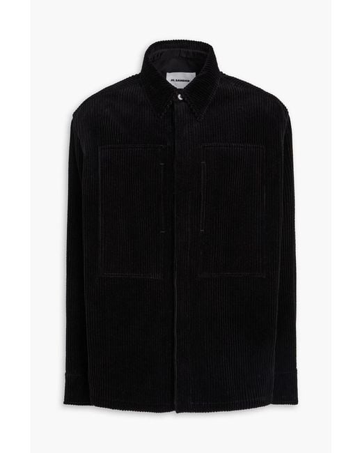 Jil Sander Black Cotton-Corduroy Shirt for men