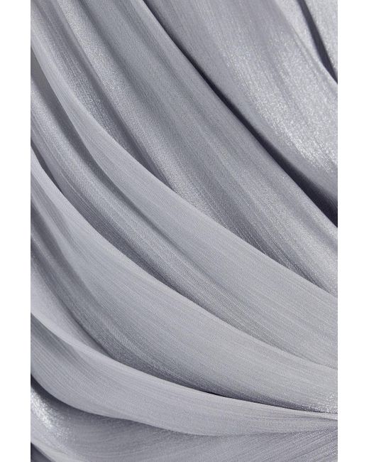 Badgley Mischka Gray Drapierte robe aus georgette mit -effekt