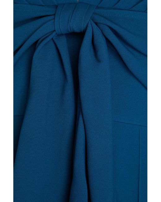 Elie Saab Blue Knotted Crepe Wide-leg Jumpsuit