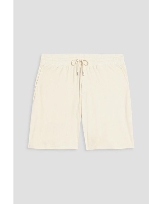 Frescobol Carioca White Cotton, Lyocell And Linen-blend Terry Drawstring Shorts for men
