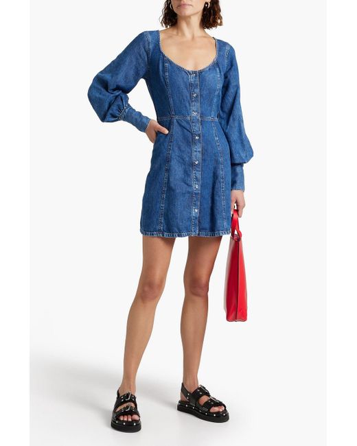 Damen Bekleidung Kleider Mini und kurze Kleider Ganni Denim Kurzes Kleid in Blau 