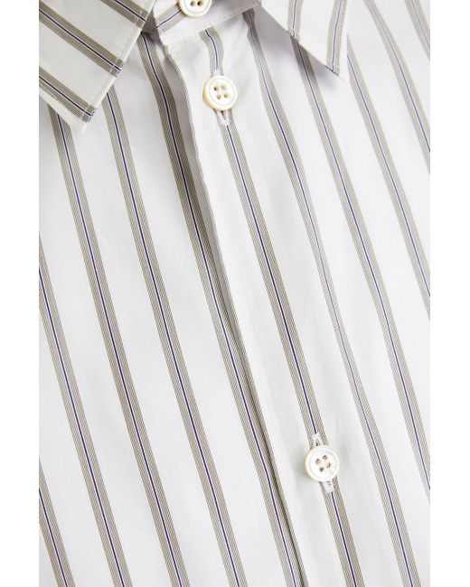 Studio Nicholson White Santos Striped Cotton-poplin Shirt for men